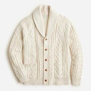 J CREW 100% COTTON CABLE KNIT CARDIGAN SWEATER, NWT